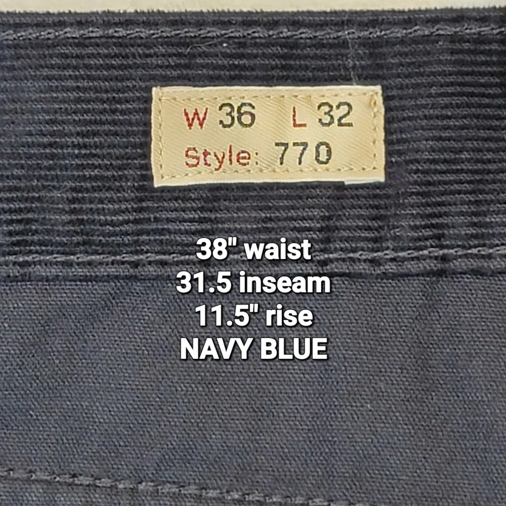 J Crew Corduroy Pants Preppy Retro Y2K 90s Navy 38x31 Men's Size 36 Academia‎